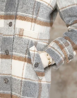 Manteau long à carreaux