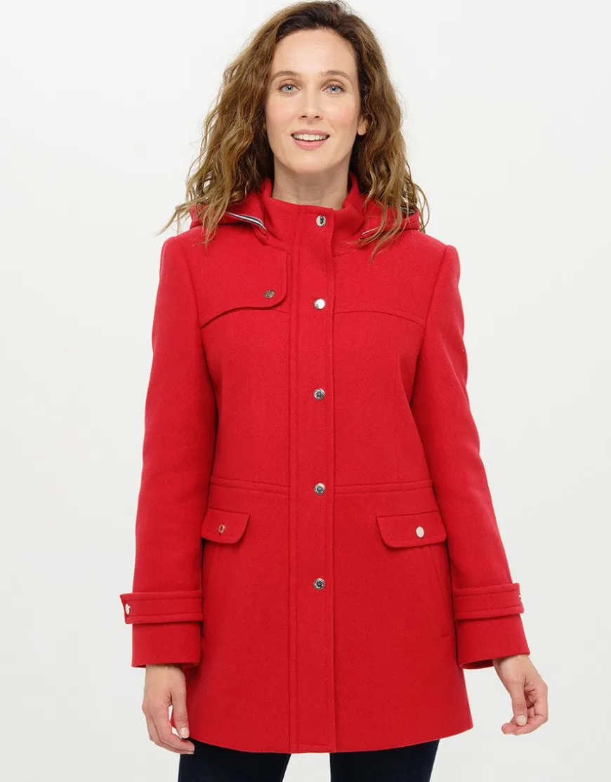Manteau rouge 70% laine
