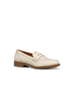 Mocassin cuir lisse beige GEOX