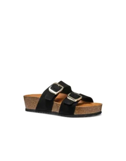Mule compensée cuir noir GEOX