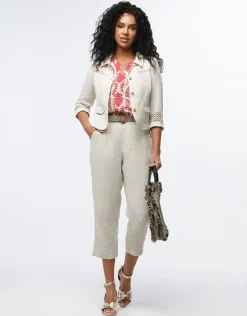 Pantacourt lin beige