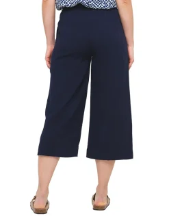 Pantacourt marine coton
