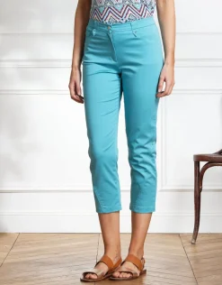 Pantacourt stretch bleu