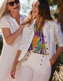 Pantalon 100% lin blanc