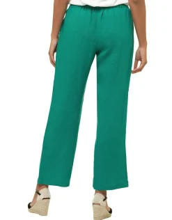 Pantalon 100% lin vert
