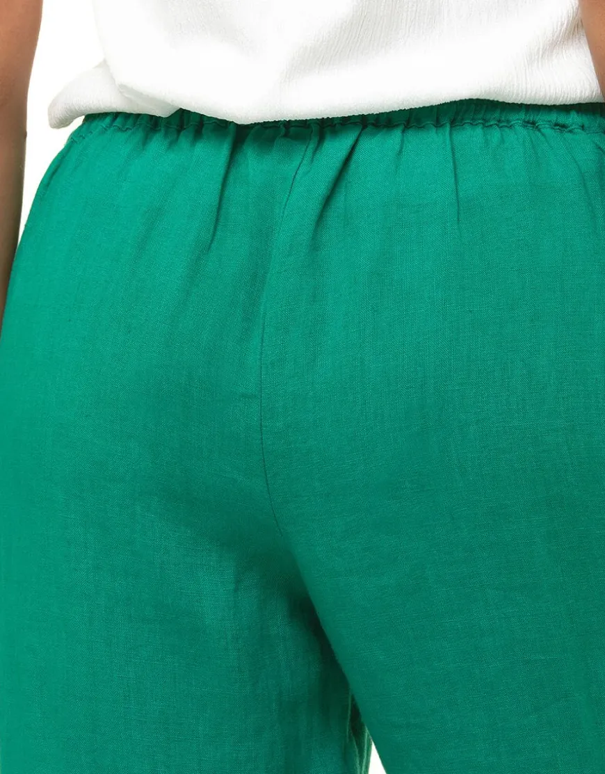 Pantalon 100% lin vert