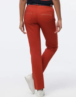 Pantalon coton terracotta