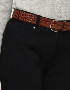 Pantalon 7/8e noir motifs