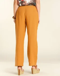 Pantalon en lin ocre