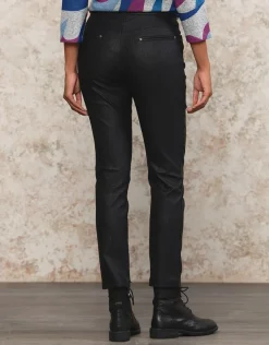 Pantalon enduit noir