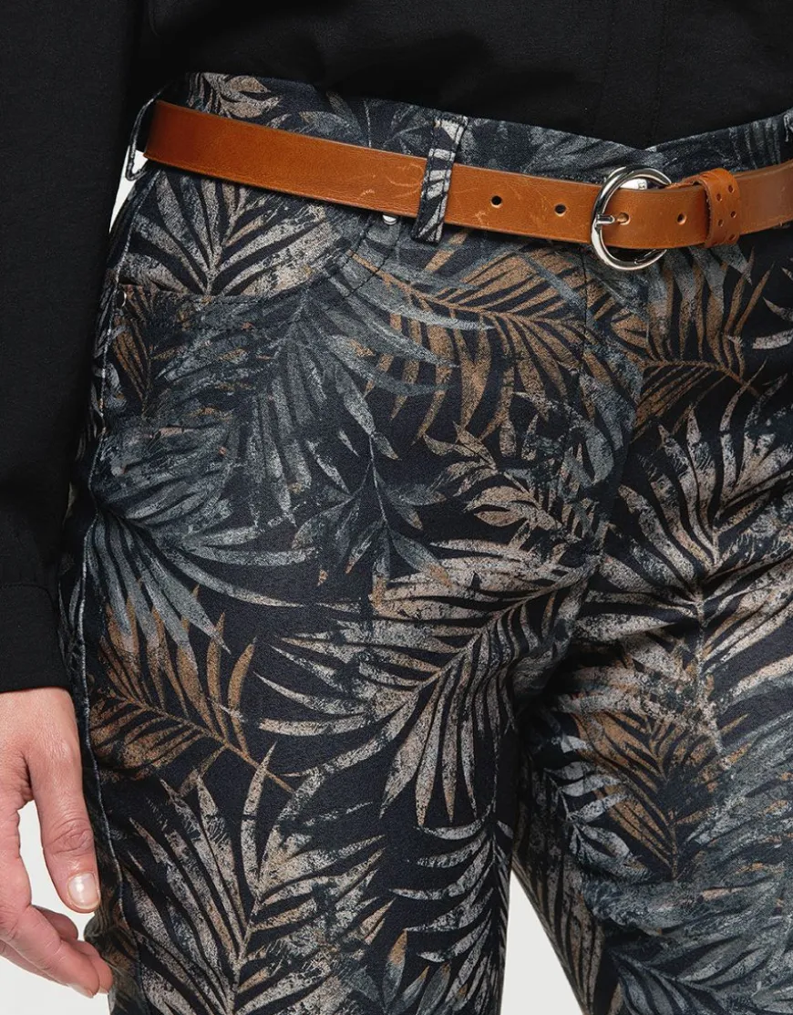 Pantalon imprimé feuilles