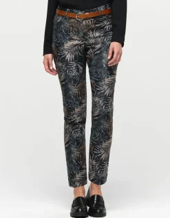 Pantalon imprimé feuilles