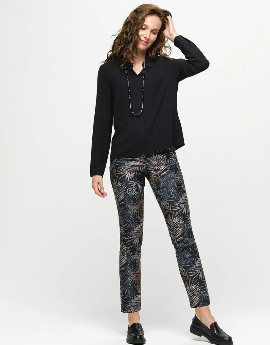 Pantalon imprimé feuilles