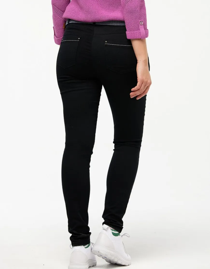 Pantalon slim noir coton