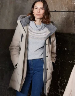 Parka à capuche sable