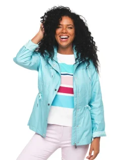 Parka courte turquoise