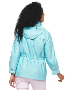 Parka courte turquoise