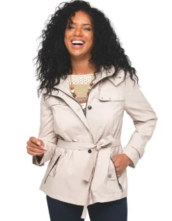 Parka mi-longue beige