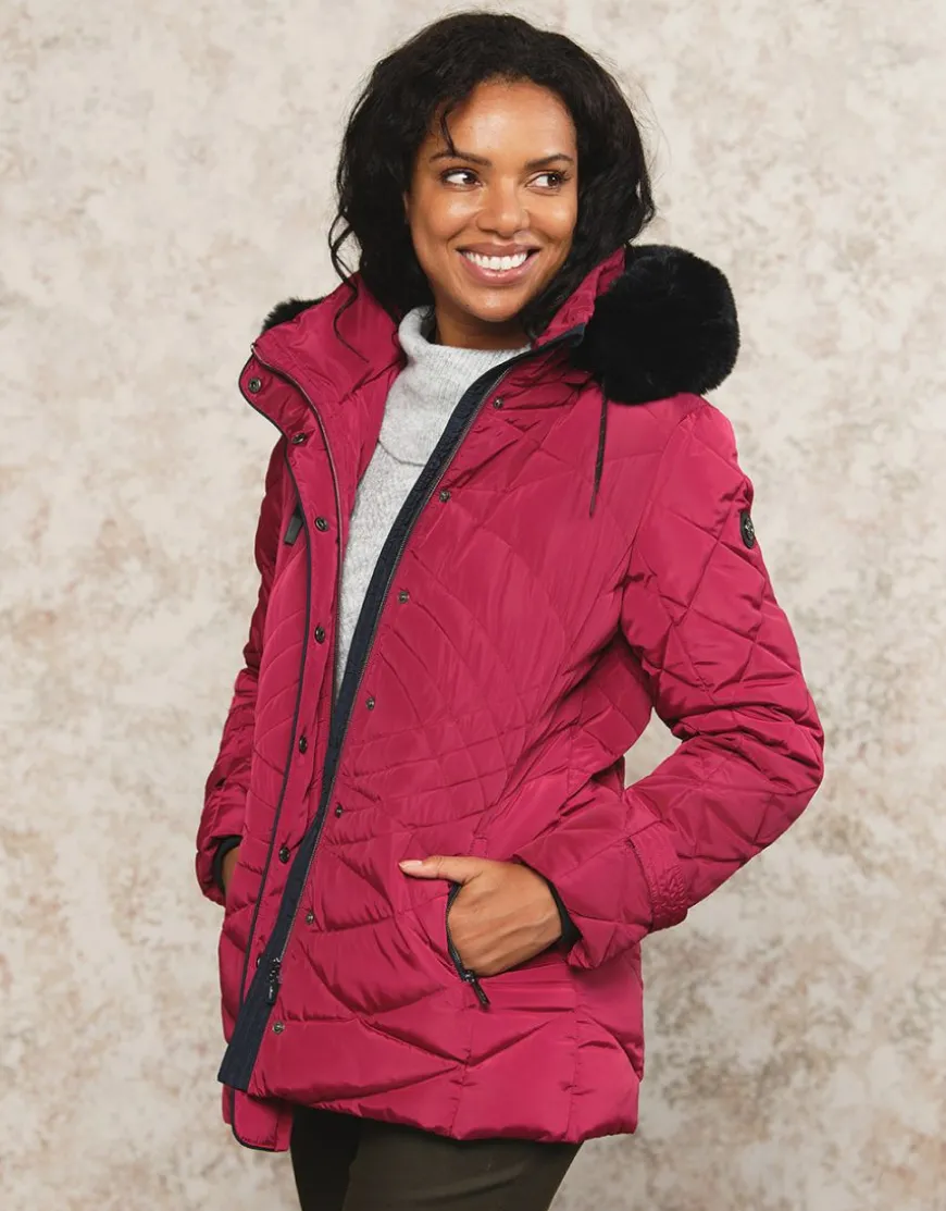 Parkas mi- longue fushia