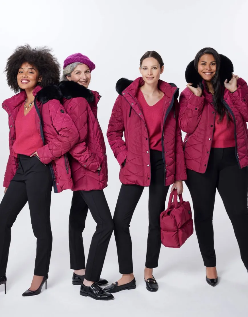 Parkas mi- longue fushia