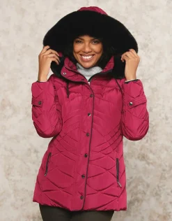 Parkas mi- longue fushia