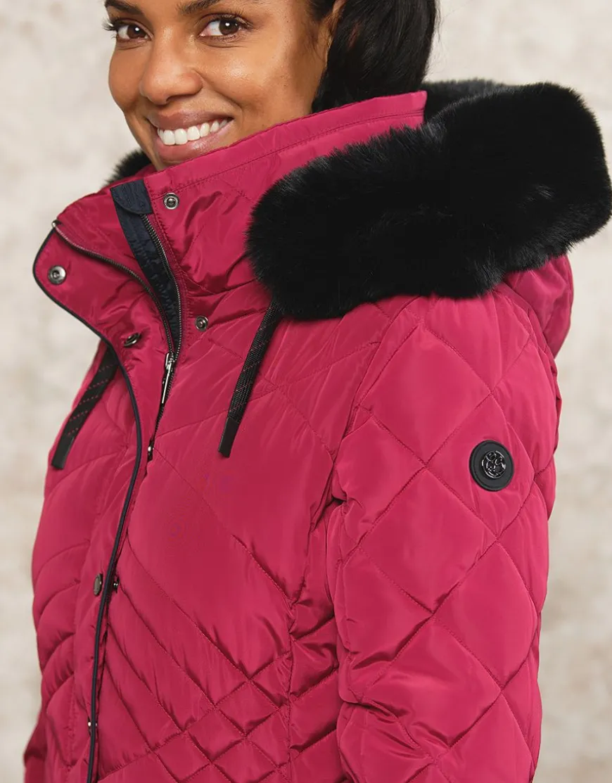 Parkas mi- longue fushia