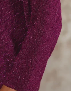 Pull ample irisé violet