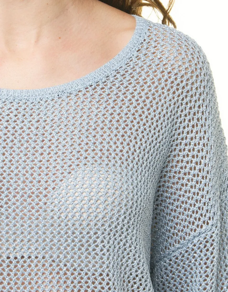 Pull bleu clair irisé