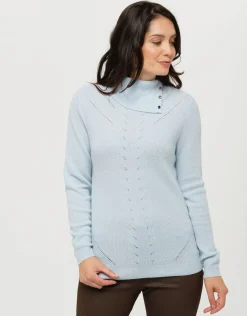 Pull bleu laine cachemire