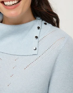 Pull bleu laine cachemire