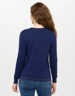 Pull bleu marine rayures