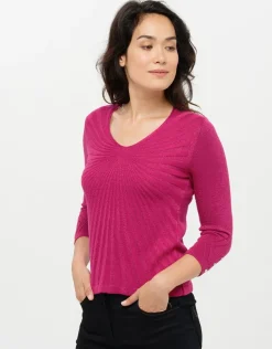 Pull rose irisé chic
