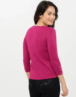Pull rose irisé chic