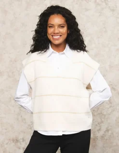 Pull sans manches blanc