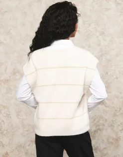 Pull sans manches blanc