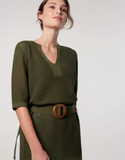 Pull tunique kaki