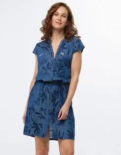 Robe bleu lyocell