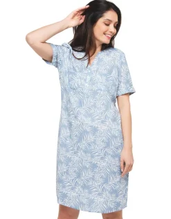 Robe chemise bleu