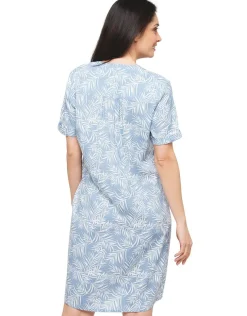 Robe chemise bleu