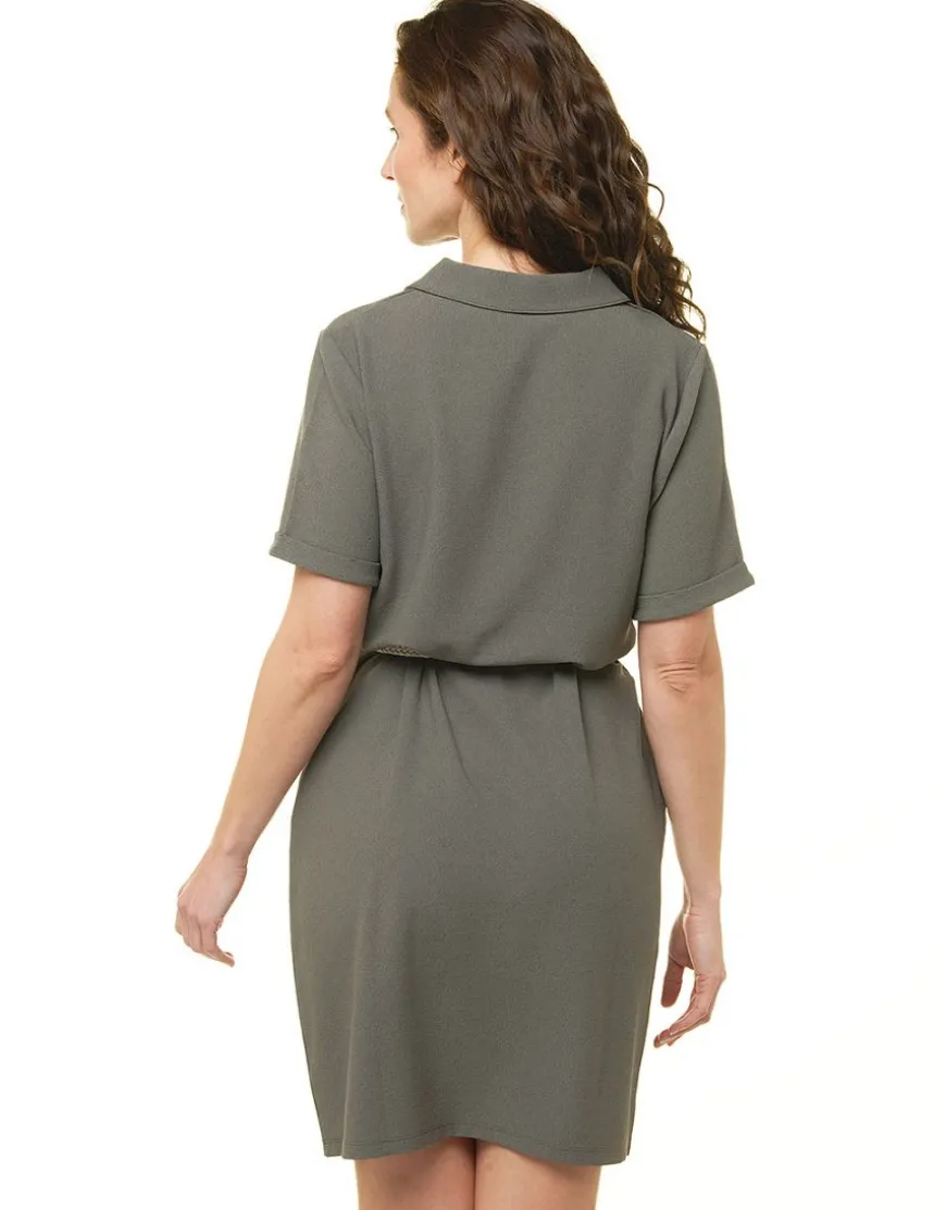 Robe chemisier vert kaki