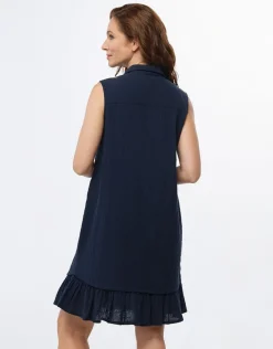 Robe coton bleu marine