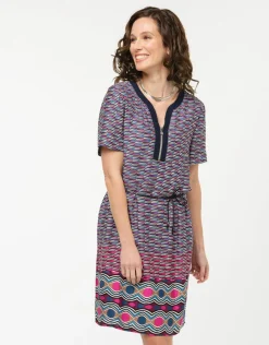 Robe fuchsia imprimée
