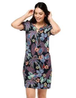 Robe noir feuillages