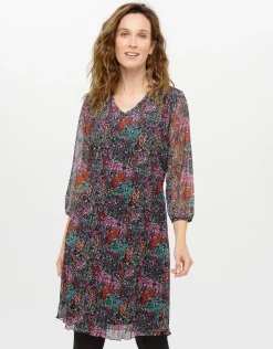 Robe plissée imprimée