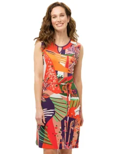 Robe rouge imprimée