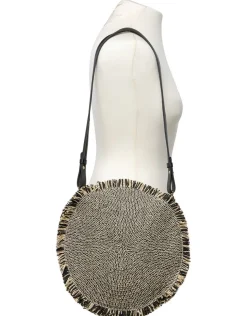 Sac rond paille noir