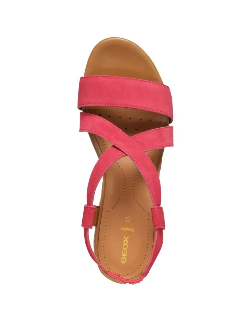 Sandales compensées rouge GEOX