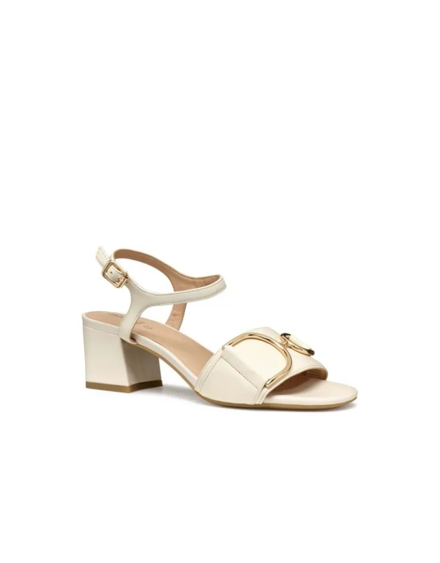 Sandales talon cuir blanc GEOX
