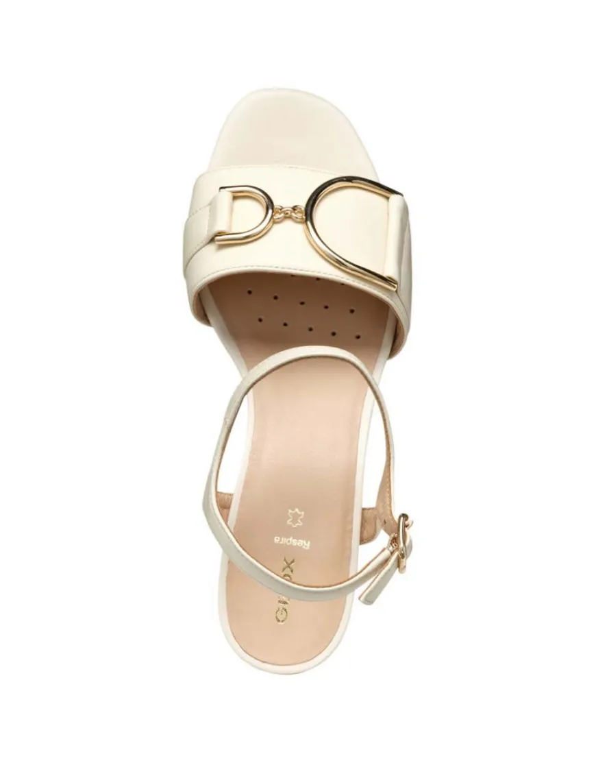 Sandales talon cuir blanc GEOX