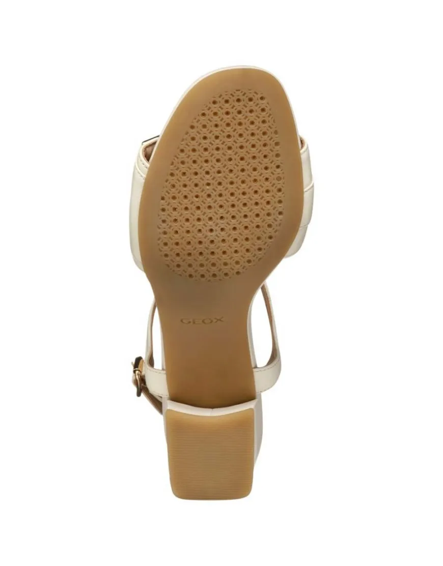 Sandales talon cuir blanc GEOX